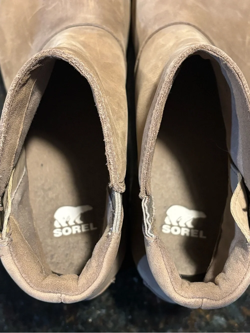 Sorel Harlow Chelsea Sz 10  Waterproof Tan Suede Womens  Boots See Description